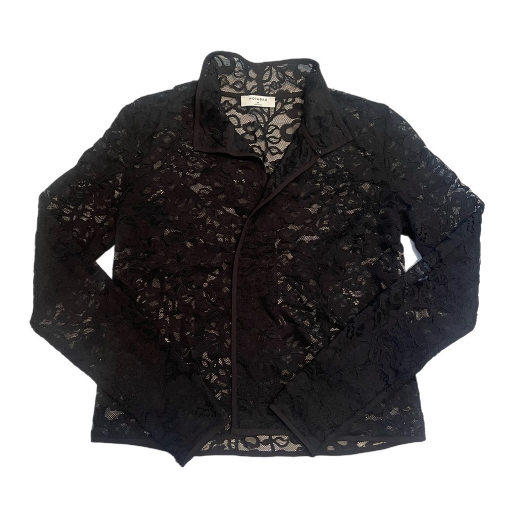 Babaton Hopkins Black Lace Long Sleeve Size XS